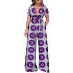 Elegant African Wax Print Cotton Romper Jumpsuit for Women W250177