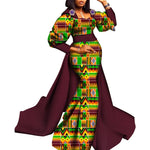 African Luxury Long Sleeve Dashiki Dress for Women W250228