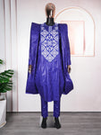 Elegant Bazin Riche Agbada Dashiki Set for Men – 3 Piece Suit M250222