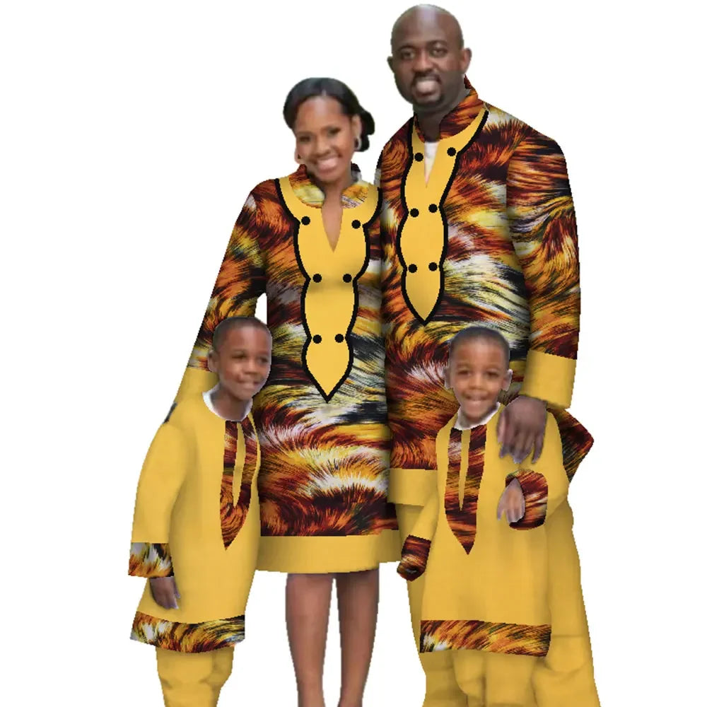 african dress designs for family African Family Matching Outfits Ankara Print Dress & Set F250232 Afrinspiration