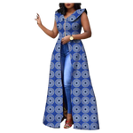 Vibrant Ankara Print Maxi Dress – Sleeveless African Cotton Gown W250202