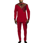 Men's African Print Dashiki Set – Long Sleeve Top & Trousers M250208