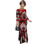 Vibrant African Print Two-Piece Skirt Set for Women W250227
