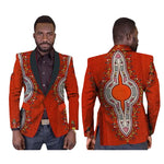 Men's African Dashiki Print Single Button Blazer Jacket M250120
