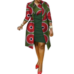 Vibrant African Print 2-Piece Dress & Suit Coat Set for Women W250219