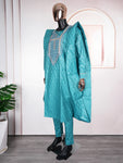 Green Bazin Dashiki Agbada Suit – African Formal Wear for Men M250221
