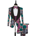 Dashiki 3-Piece Set for Men – Bold African Print Top, Vest & Trousers M250104