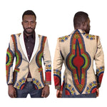 Men's African Dashiki Print Single Button Blazer Jacket M250120