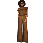 Vibrant African Print Crop Top & Pants Set for Women W250204