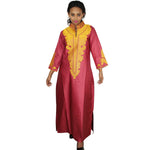 Elegant African Embroidered Long Dress for Women in Soft Fabric W250136