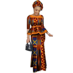 Vibrant African Print Two-Piece Skirt Set for Women W250227