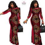 Elegant African Wax Print Long Dress for Women W250186