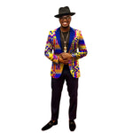 Men’s African Print Dashiki Jacket – Vibrant Long Sleeve Blazer M250107