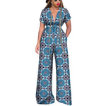 Elegant African Wax Print Cotton Romper Jumpsuit for Women W250177
