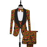 Dashiki 3-Piece Set for Men – Bold African Print Top, Vest & Trousers M250104