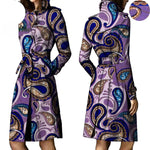 African Ankara Batik Print Cotton Trench Coat for Women W250211