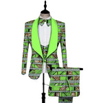 Dashiki 3-Piece Set for Men – Bold African Print Top, Vest & Trousers M250104