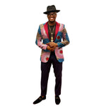 Men’s African Print Dashiki Jacket – Vibrant Long Sleeve Blazer M250107