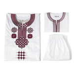 Embroidered Agbada Dashiki 3-Piece African Men's Suit Set M250174