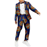 Boys African Patchwork Dashiki Outfit – 2 Piece Set with Shirt & Pants K250114