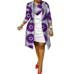 Vibrant African Print 2-Piece Dress & Suit Coat Set for Women W250219