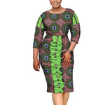 Vibrant African Dashiki Knee-Length Dress with Ethnic Print W250180