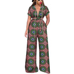 Elegant African Wax Print Cotton Romper Jumpsuit for Women W250177