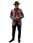 Men’s African Print Dashiki Jacket – Vibrant Long Sleeve Blazer M250107