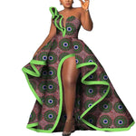 Ankara Floral Print Strapless Maxi Dress – African Party Style W250169