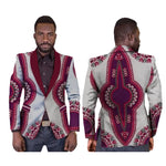 Men's African Dashiki Print Single Button Blazer Jacket M250120