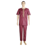 Men's Embroidered Dashiki Shirt & Trouser Set – African Heritage Style M250106
