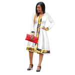 Elegant Ethiopian Print Maxi Dress – African Long Sleeve Robe W250185