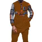Men’s African Dashiki 2-Piece Cotton Set – Long Sleeve Shirt & Pants M250163