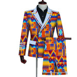 Men’s Bazin Riche Ankara Print 2-Piece Blazer & Pants Set M250111