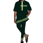 Men's Dashiki Print Two Piece Set – African Shirt & Pants Outfit M250233