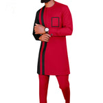 Men’s Dashiki Two-Piece Suit – Tribal Print Shirt & Pants Set M250203