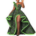 Ankara Floral Print Strapless Maxi Dress – African Party Style W250169