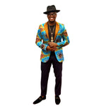 Men’s African Print Dashiki Jacket – Vibrant Long Sleeve Blazer M250107