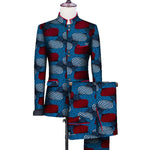Men’s African 2-Piece Bazin Suit – Blazer & Pants Set for Weddings M250112