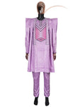 Elegant African Agbada Dashiki Formal 3-Piece Suit for Men M250223