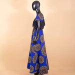 Ankara Print Cotton Maxi Dress with Tassels – Floor Length Elegance W250201