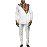 Men's African Print Dashiki Set – Long Sleeve Top & Trousers M250208