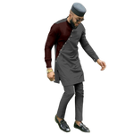 Bazin Riche 3-Piece African Men's Set – Shirt, Pants & Hat M250199