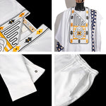 Elegant White Embroidered Agbada 3-Piece Set for Men M250108