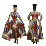 Kente Dashiki Maxi Dress – Vibrant African Print Cotton Gown W250126