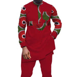 Men’s African Dashiki 2-Piece Cotton Set – Long Sleeve Shirt & Pants M250163