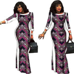 Elegant African Wax Print Long Dress for Women W250186