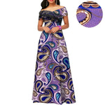 Ankara Print Cotton Maxi Dress with Tassels – Floor Length Elegance W250201