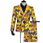 Men’s Bazin Riche Ankara Print 2-Piece Blazer & Pants Set M250111