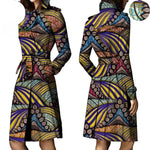 African Ankara Batik Print Cotton Trench Coat for Women W250211